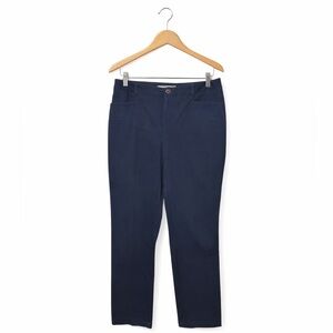 Eddie Bauer Navy Curvy Fit Bootcut Pants Size 12 Career Office Stretch Classic